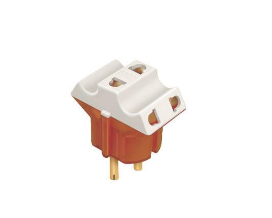 2 PCS SM-402 Schuko Multi Travel Adapter
